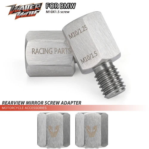Adaptador de tornillos de espejo retrovisor Universal M10 para BMW M10X1.5, accesorios de tornillos para espejos retrovisores en el sentido de las agujas del reloj, 2 uds.