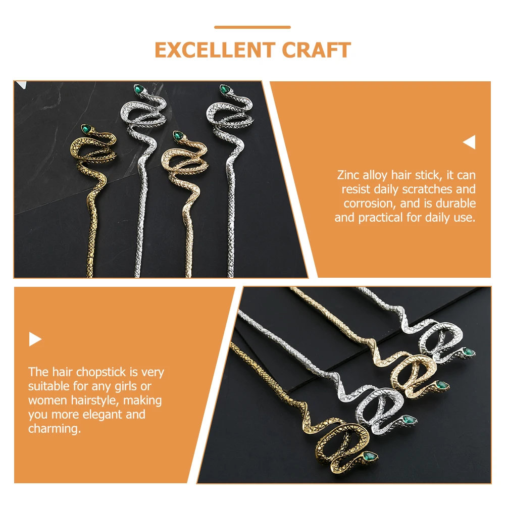 

2pcs Shape Chopsticks Gold Zinc Alloy Rhinestone Girl Hair Accessories Women Hair Accessories For Bun Hairstyles