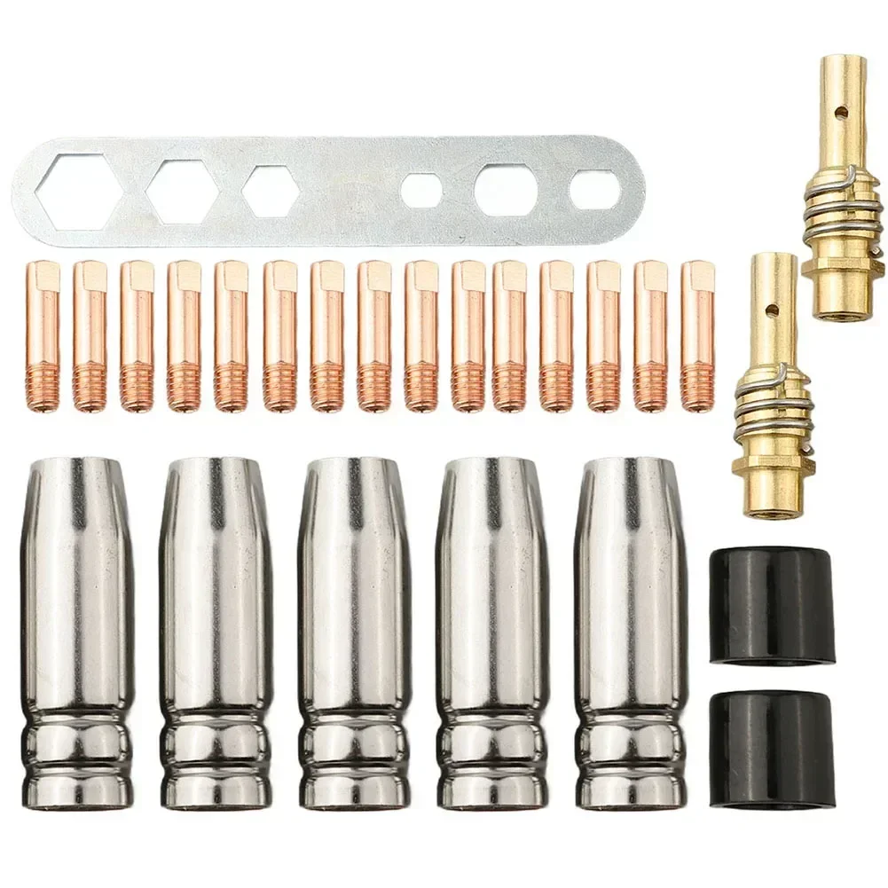 

Essential 25PCS Welding Accessories for 15AK For MB15 For Mig Gas Machines Copper Nozzles and Tips for Professionals