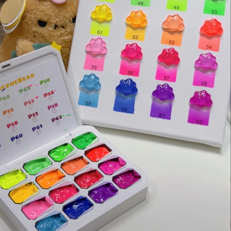 16Colors/1 Group Pat Painting Gel Nail Fuorescent Color 4 In 1 Used For Gradient Nail Stamping Pattern Pat Gel For Manicure