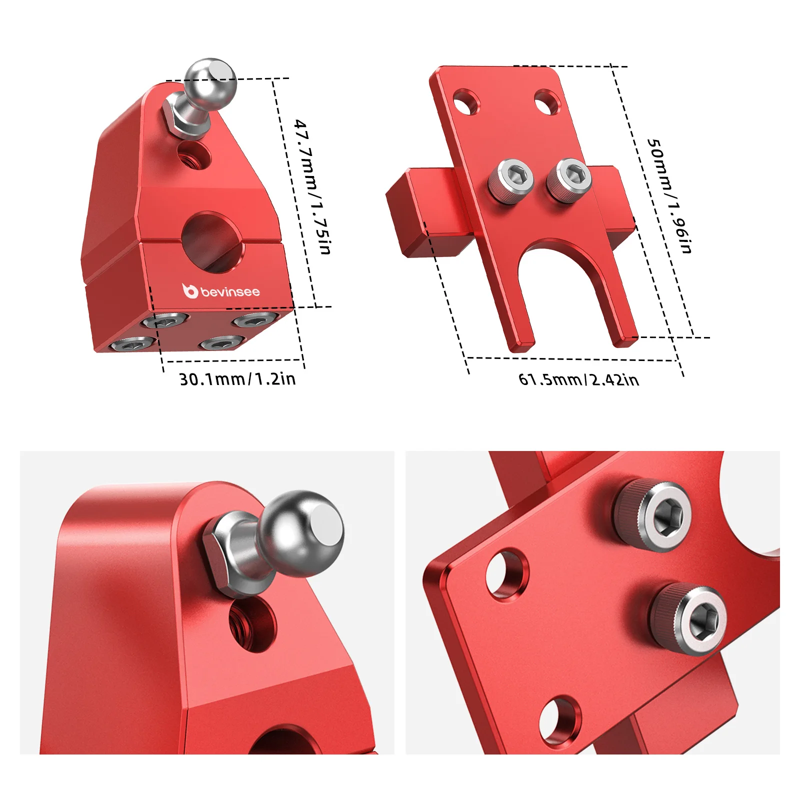 BEVINSEE Kurzer Schalthebel Schnellschaltung für Ford Focus ST225 & RS MK2 Modelle (für EU) / für Ford Focus ST & RS 2005-2010 (für US) – Detail 3