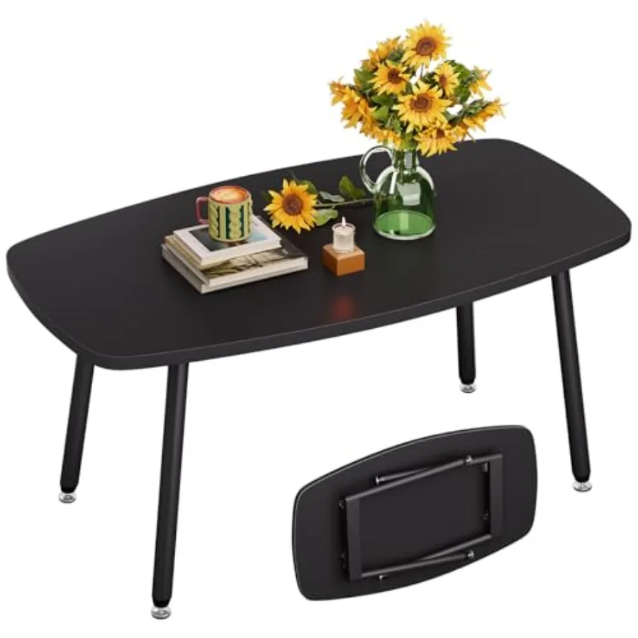 

Folding Coffee Table 39.3'' Coffee Tables for Living Room Portable Simple Modern Rectangular Center Table for Small Spaces, No