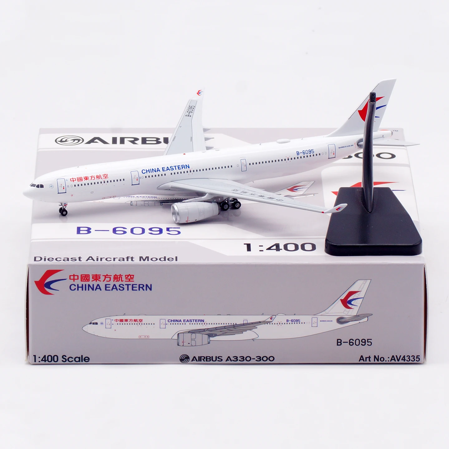 

Коллекционная модель самолета AV4335 из сплава, подарок для любителей авиации, масштаб 1:400, авиакомпания China Eastern Airlines, Airbus A330-300, литая модель самолета, B-6095