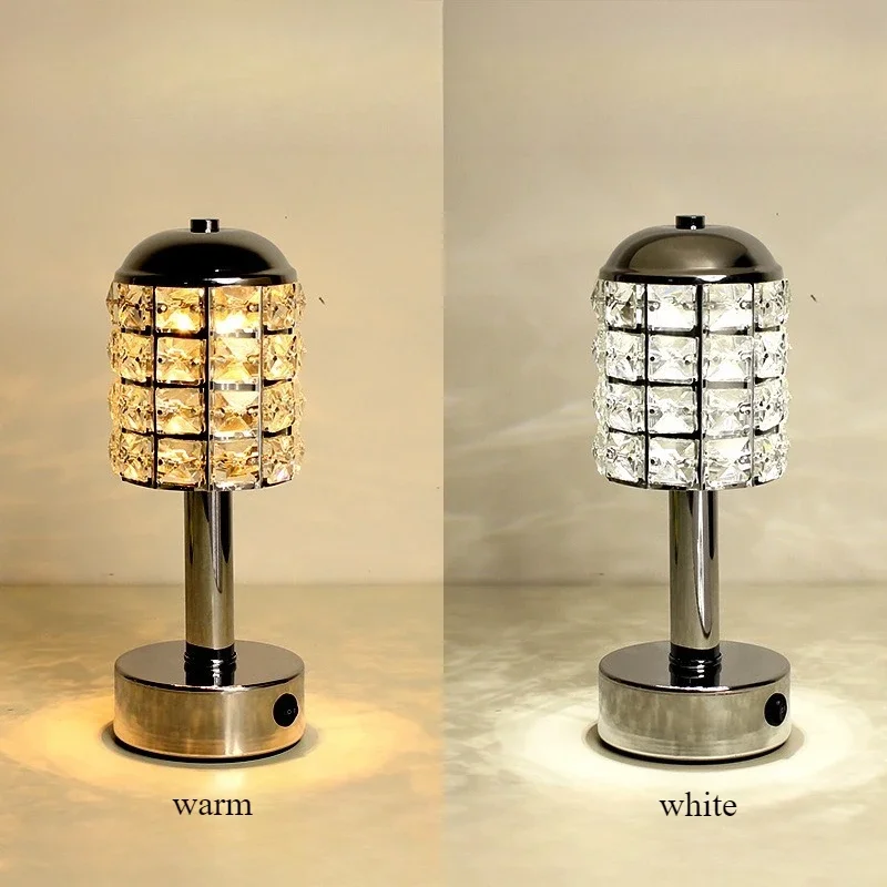 Nice Led Rechargeable Table Lamp Crystal Night Lights Minimalist Bedside Lamp