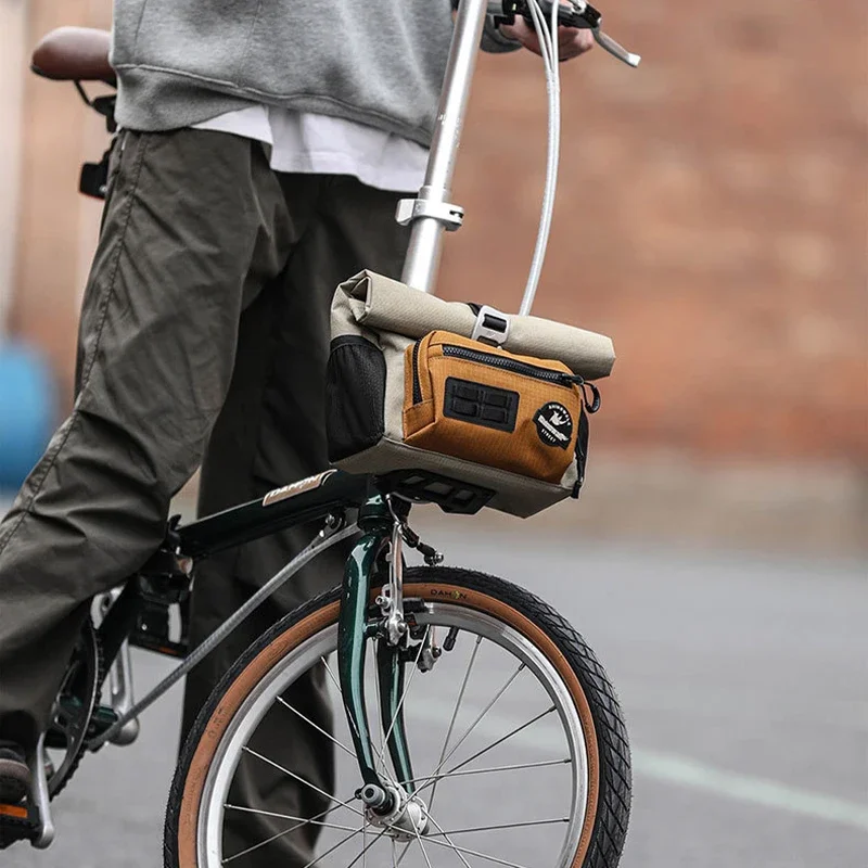 

Folding Bike Handlebar Bag 4L Pig Nose Buckle Urban Cycling Front Basket Quick Release Shoulder Storage Pack Bicycle Accessory
