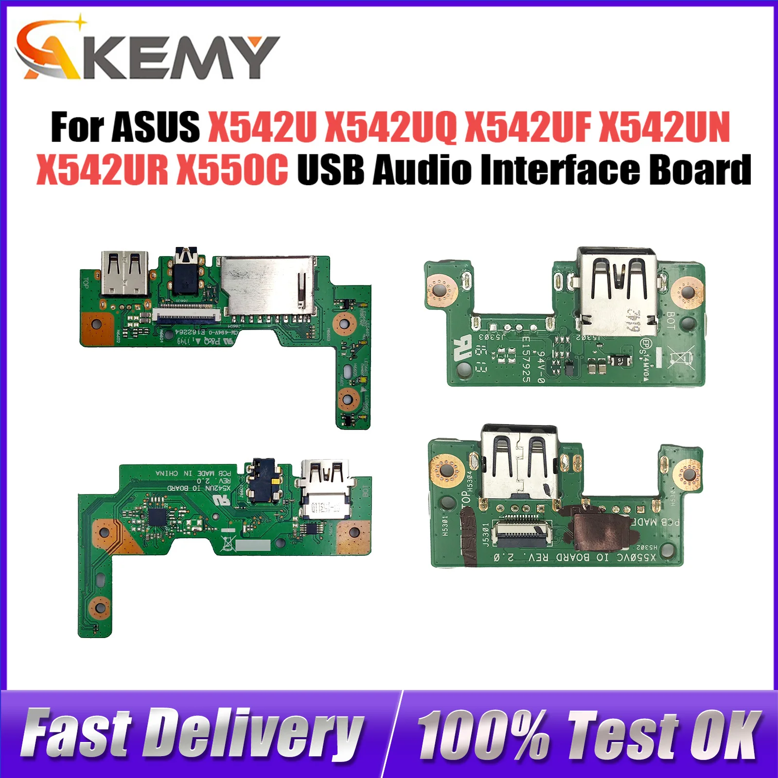 For Asus X542U X542UQ X542UF X542UN X542UR X550C X550V X550VC X553S F553S X553SAUSB Board Audio Interface Board