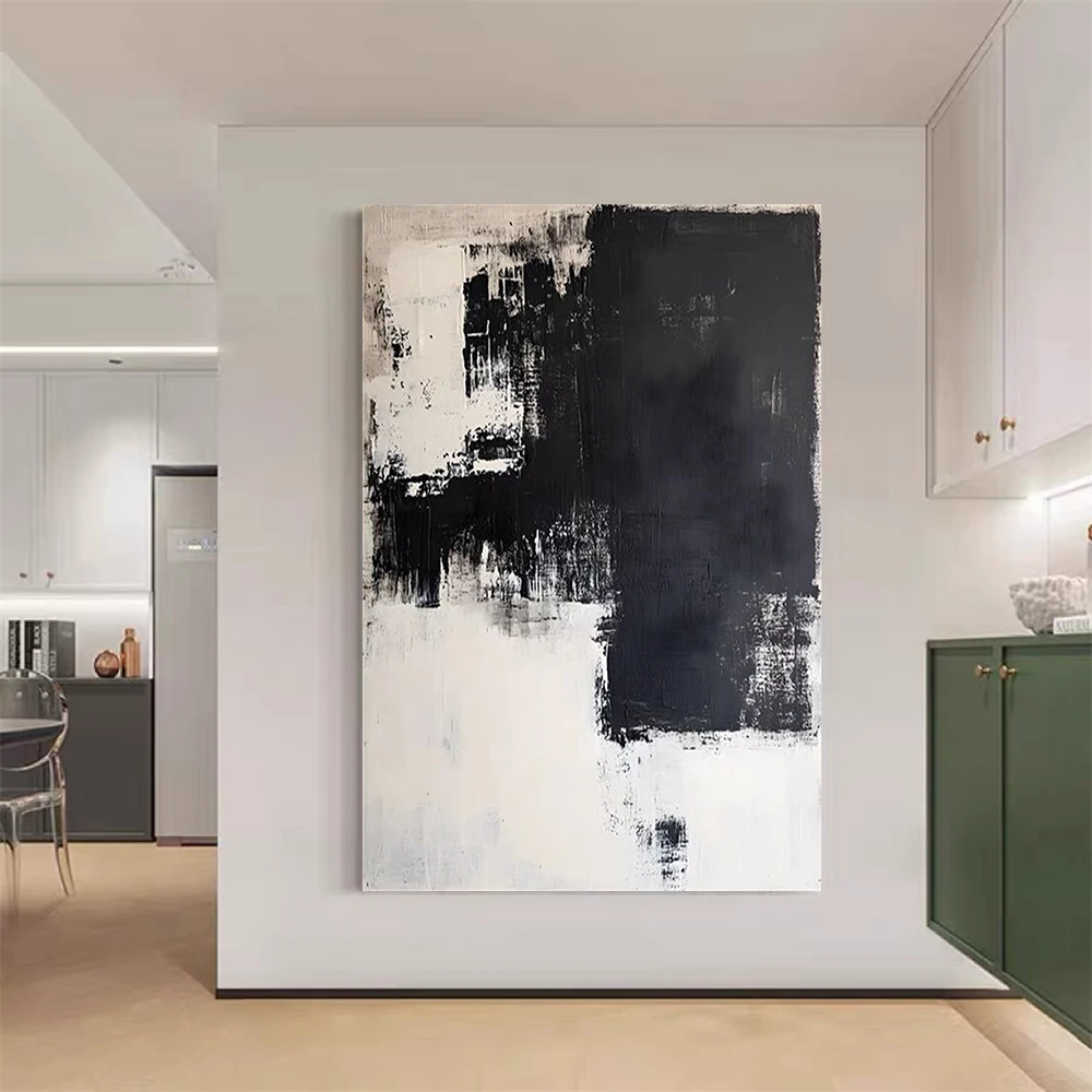 handmade Knife Paint Blue Rough Texture Abstract Oil Painting On Canvas Nordic Modern Wall Art Living Room Home Decor Artwork