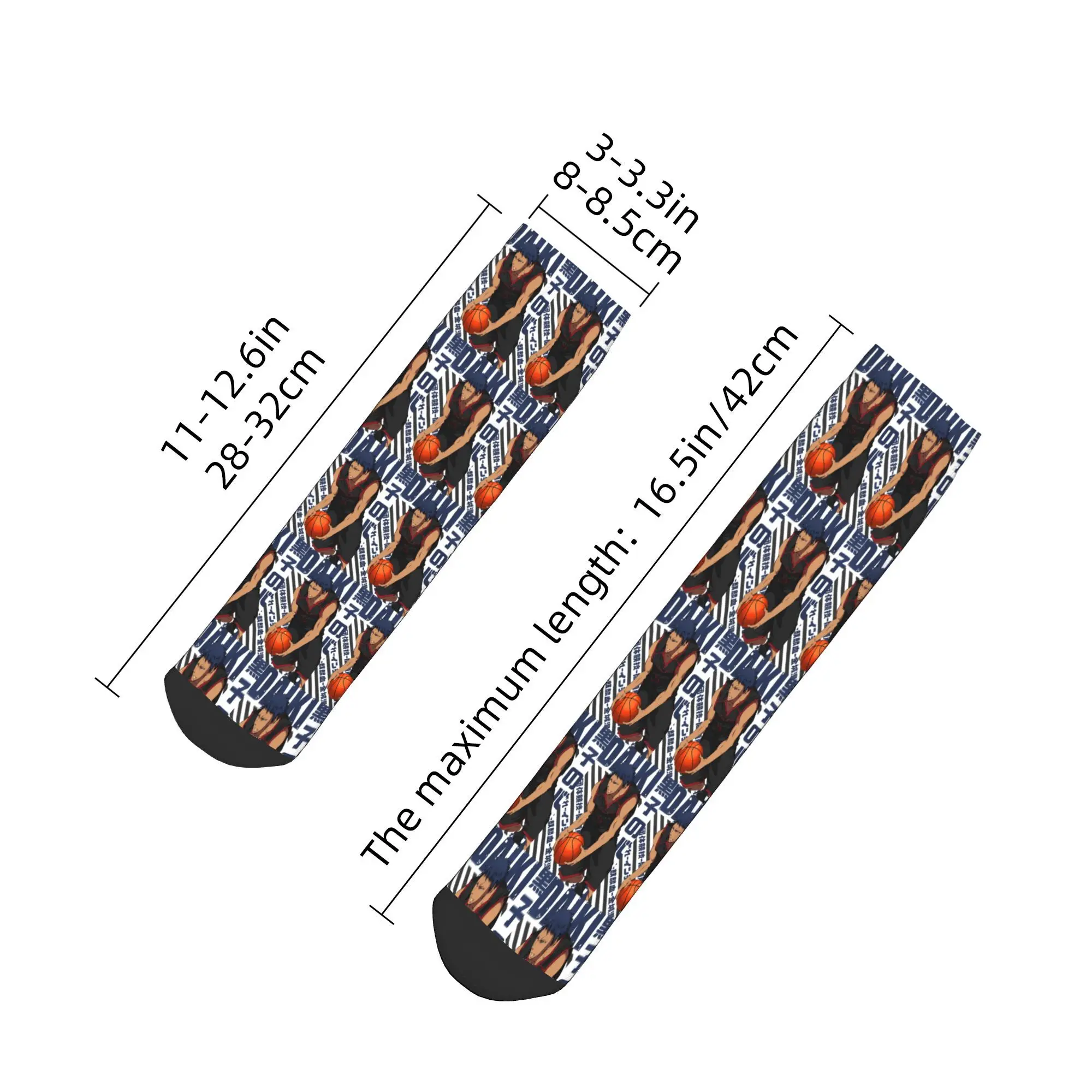 Toutes les saisons Harajuku Basketball Kuroko No Basket Basuke Kaijo chaussettes Sport Tube moyen chaussettes doux mode bas pour hommes femmes