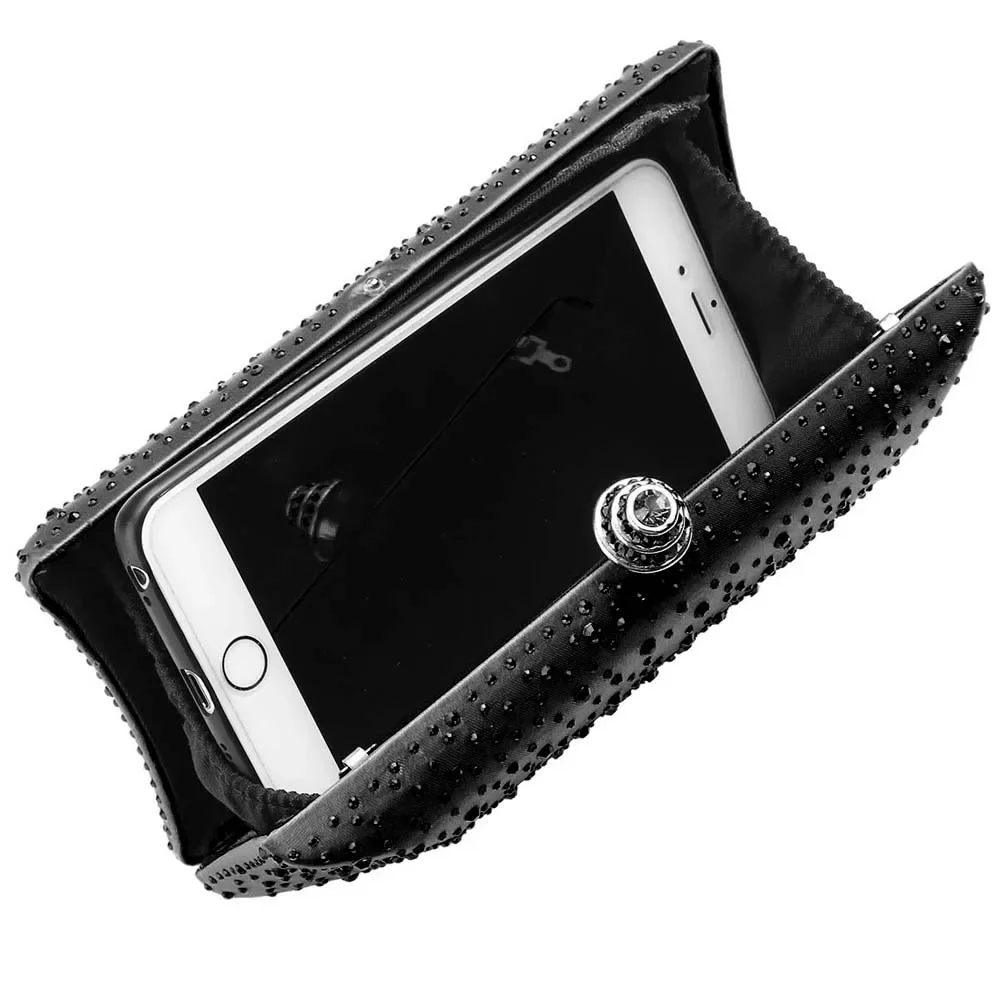 حقيبة يد عصرية فاخرة من حجر الراين للنساء لحفلات الزفاف وحفلات الكتف وحقيبة كروس بسلسلة للسيدات وحقائب عشاء مسائية باللون الأخضر #6