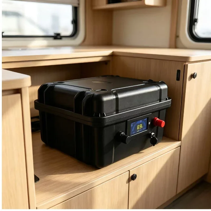 12V 60Ah‑200Ah Lithium Iron Phosphate Power Pack, Integrated BMS System, Rechargeable Storage Battery for Trolling Motor, Fishin