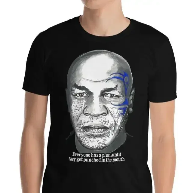 

Rare Boxing Champion Mike Tyson T-Shirt Art Printed Men's 100% Cotton Casual T-shirts Loose Top Size S-3XL