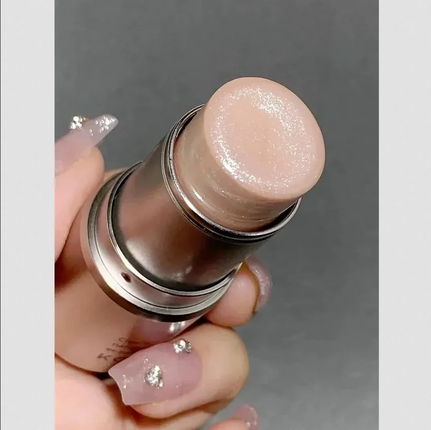 Dual-Effect Blush Highlighter Stick – Watery Micro-shimmer, Waterproof 3D Contour, Lift Apple Cheeks