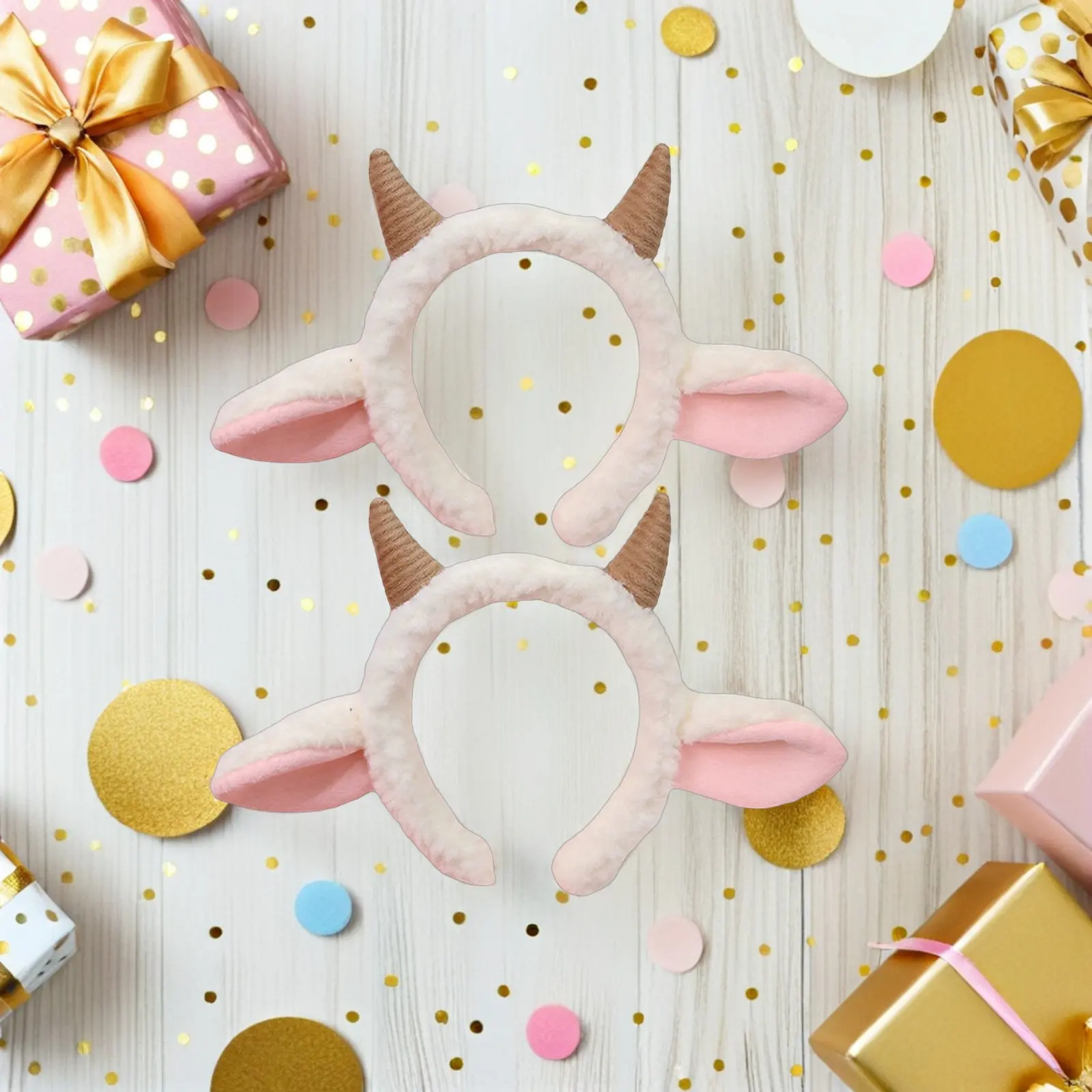 

2Pcs Sheep Ears Headband Colorful Party Accessories Cosplay Costume Hairband Photo Prop Lovely Animal Headpiece Festival