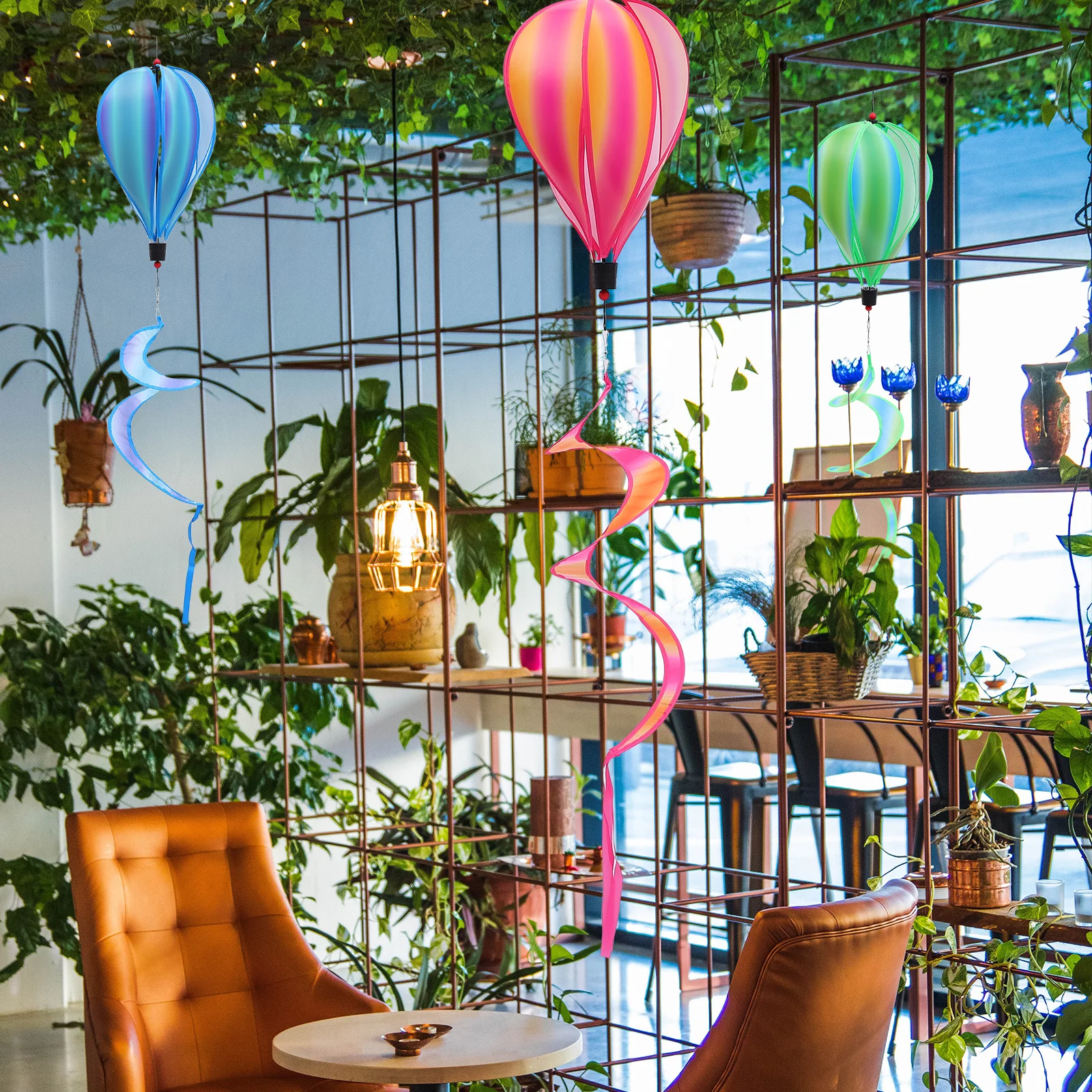 4 قطعة المعلقات بالون الهواء الساخن الملونة خفيفة الوزن المحمولة حديقة ديكورات للباحة طاحونة الحلي بالونات الهواء الساخن