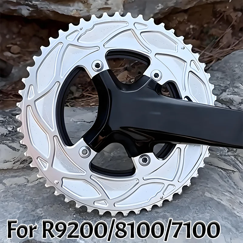 

110 Bcd 4 Bolt Chainring 110bcd Aero Silver Chainring For Shimano R7100 Ultegra R8100 Dura Ace 9200 Double Chainring Road Bike