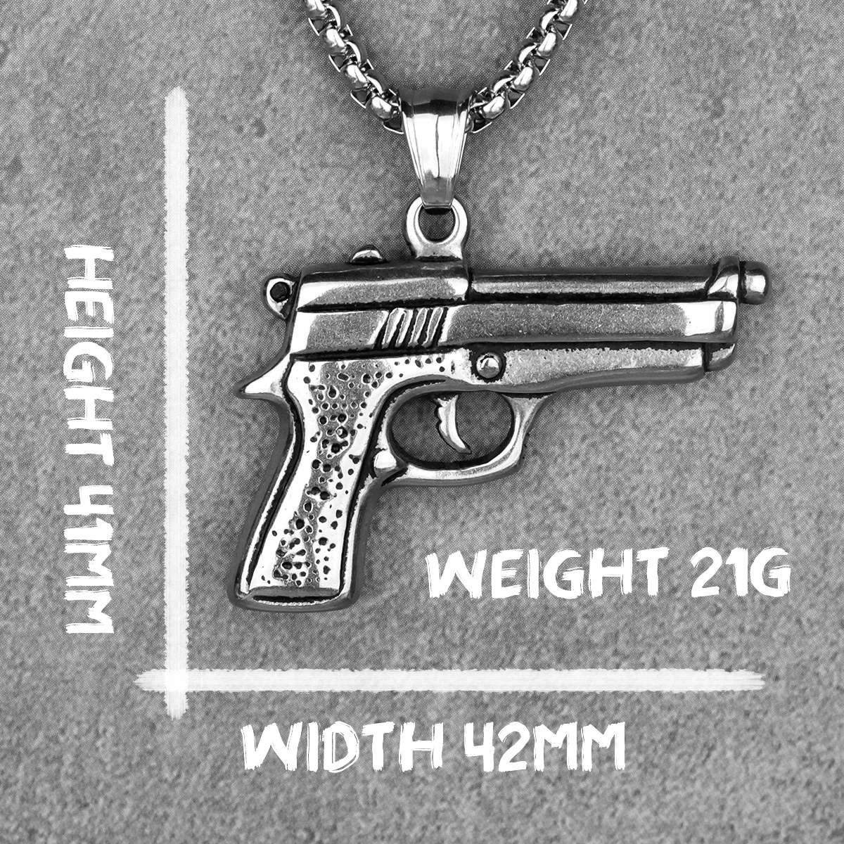 Gun Pistol Arms Mens Long Necklaces Pendants Chain Punk Hip Hop for Boy Male Stainless Steel Jewelry Creativity Gift Wholesale view 6