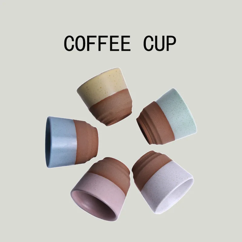 

Ceramic coffee cup 135ml kiln-change retro style home office hand holding water cup