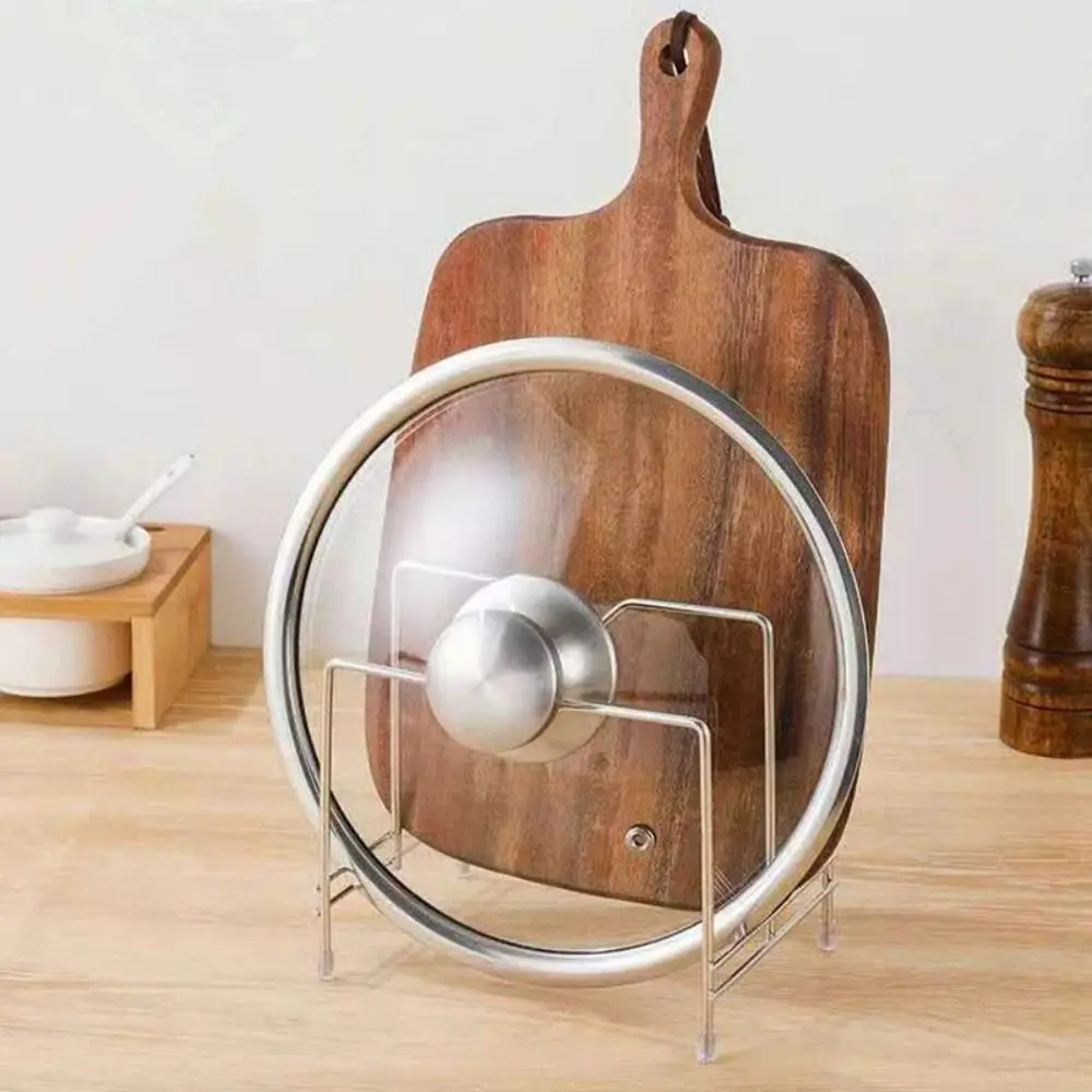 Durable Stainless Steel Cutting Board Holder Multi-layer Rustproof Pot Lid Stand Space Saving Chopping Board Organizer