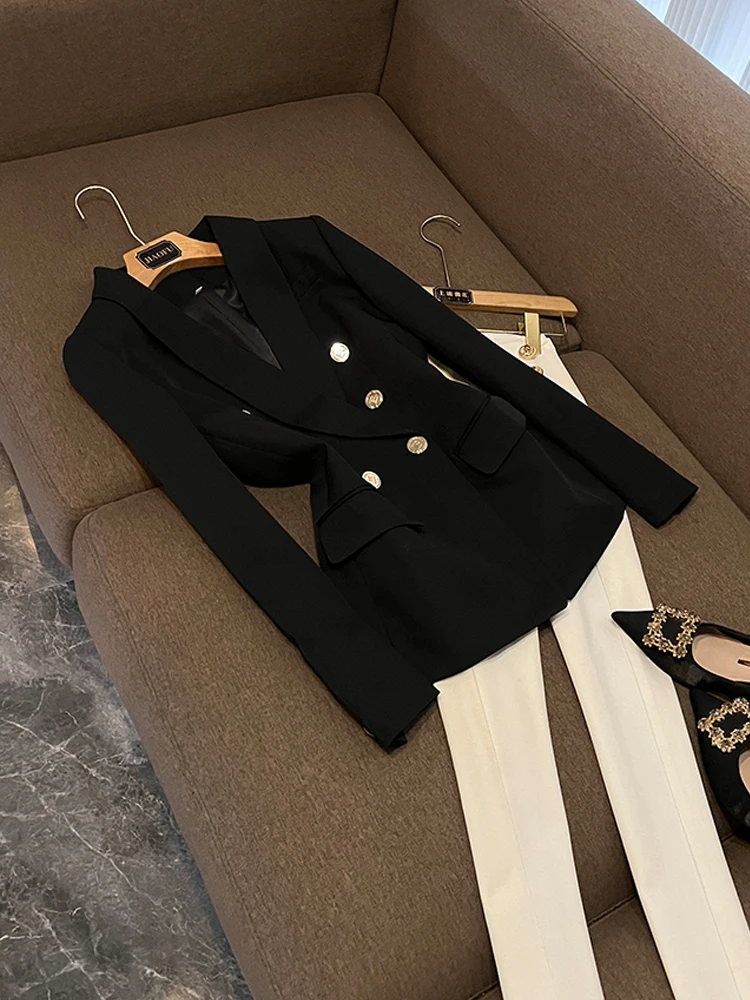 

Ele Ladylike Sle Женское пальто High End Faion Commute Friendly Long Sve на пуговицах Pure Color