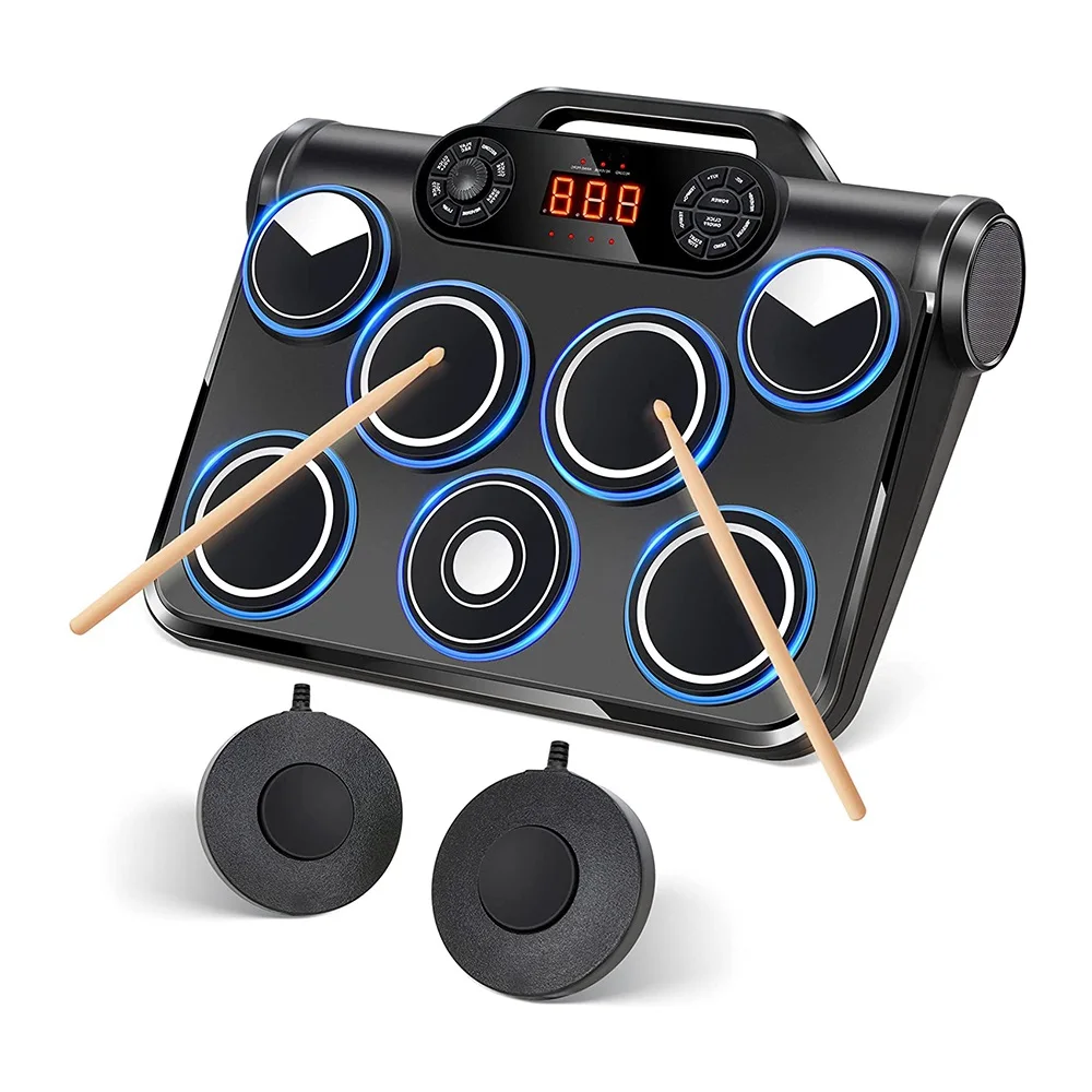 Batería de mano de Jazz para práctica de mesa, platillo de bajo, instrumento Musical, Kit de percusión, almohadilla eléctrica, juego de batería electrónica