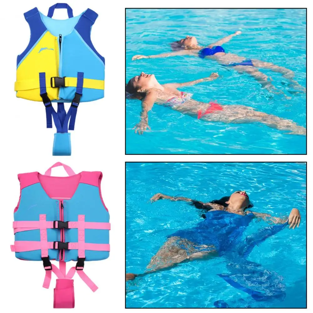 

Kids Swim Vest Children's Adjustable Swim Vest with Crotch Strap Woven Safety Jacket for Boys Girls Floatation for Snorkeling