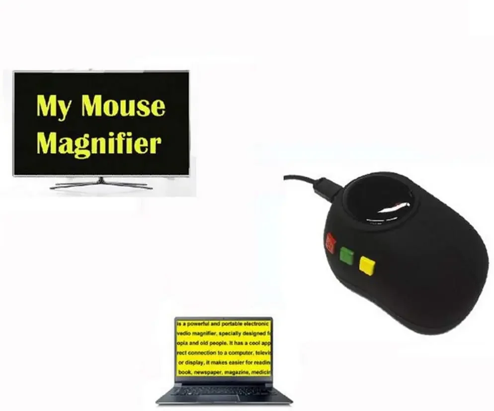 Mouse Magnifying Digital Visual Reading Assist Your TV//PC Visual Impairment Aide Electronic Reading Aid Magnifier Readi