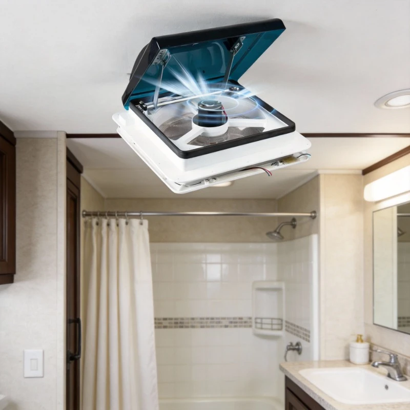 

Вентилятор для крыши автодома 12В, 2-сторонний регулируемый, водонепроницаемый, с защитой от насекомых, вытяжной вентилятор для ванной комнаты, для кемпера, фургона, прицепа