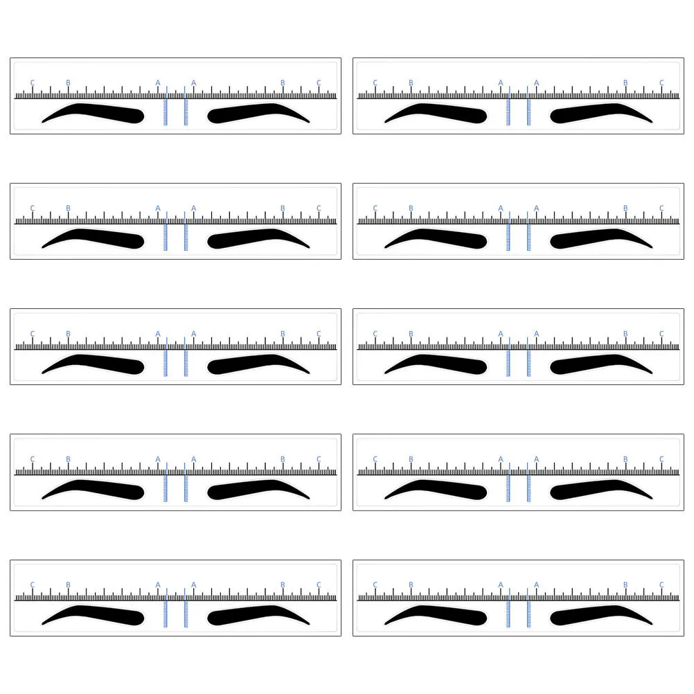 50 szt. Szablonów do pozycjonowania brwi, precyzyjne narzędzie do modelowania brwi, profesjonalna linijka do pomiaru i rysowania brwi