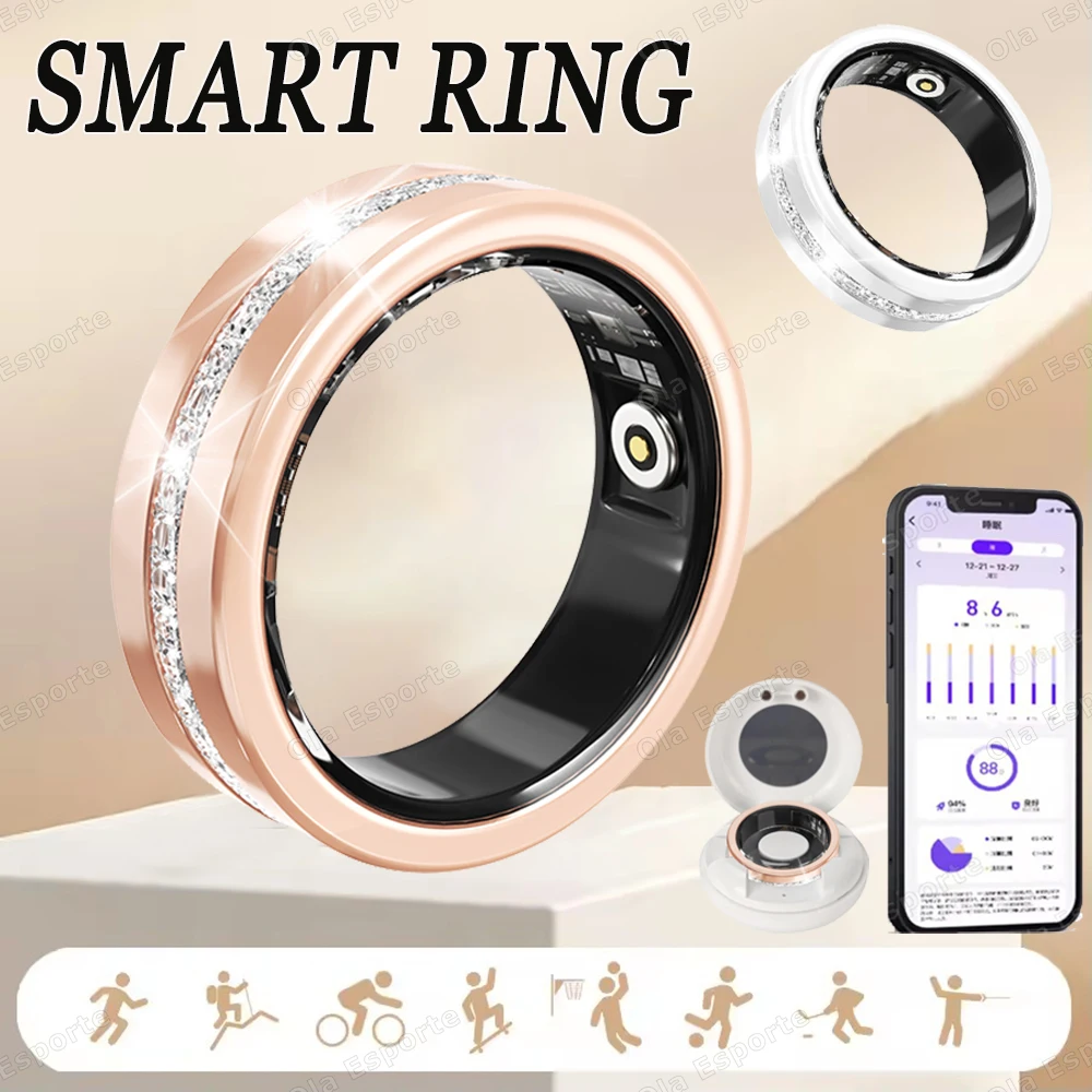 

Модное женское умное кольцо с бриллиантами, женское интеллектуальное кольцо на палец из нержавеющей стали, женское IP68, водонепроницаемый фитнес-трекер, Smartring