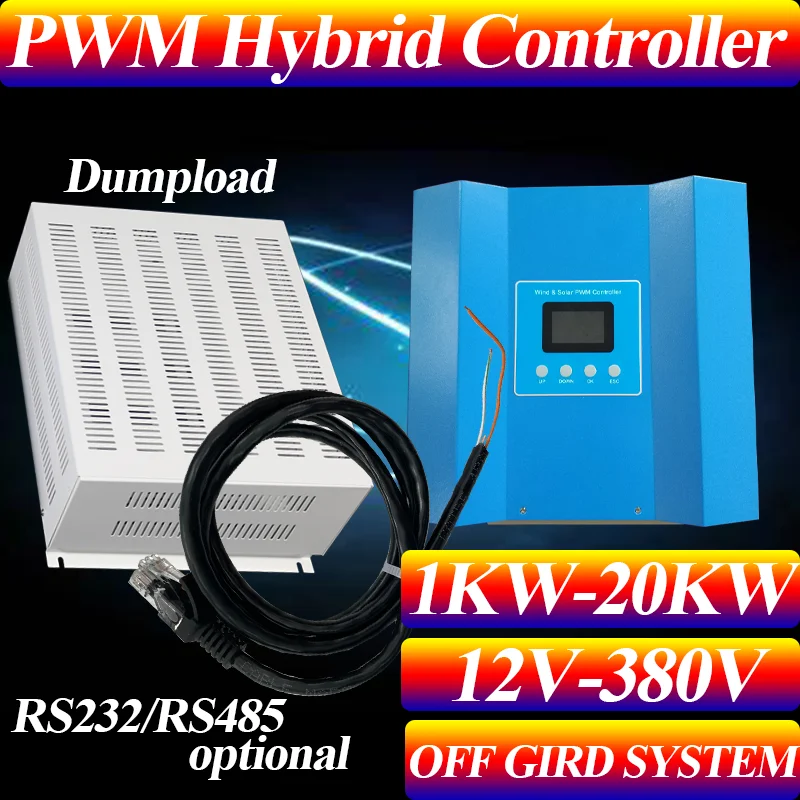 10KW 12V/24V/48V to 220V 100A Full-Featured PWM Wind Solar Power Station Controller with Automatic Equalization