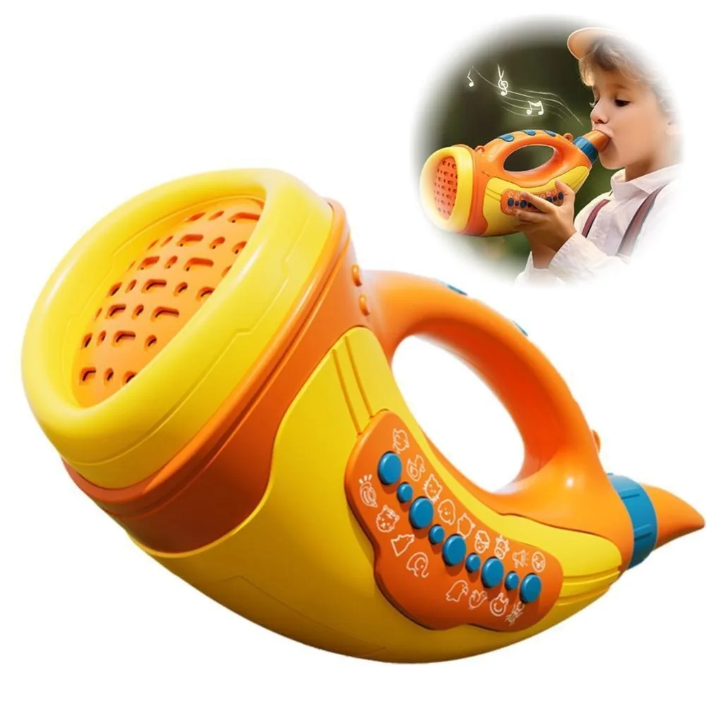 ABS Animal Caller Horn Outdoor Fun Toys Speaker Animal Caller Toy Interactive 3-speed Light Dispaly Trumpet Instrument for Kids