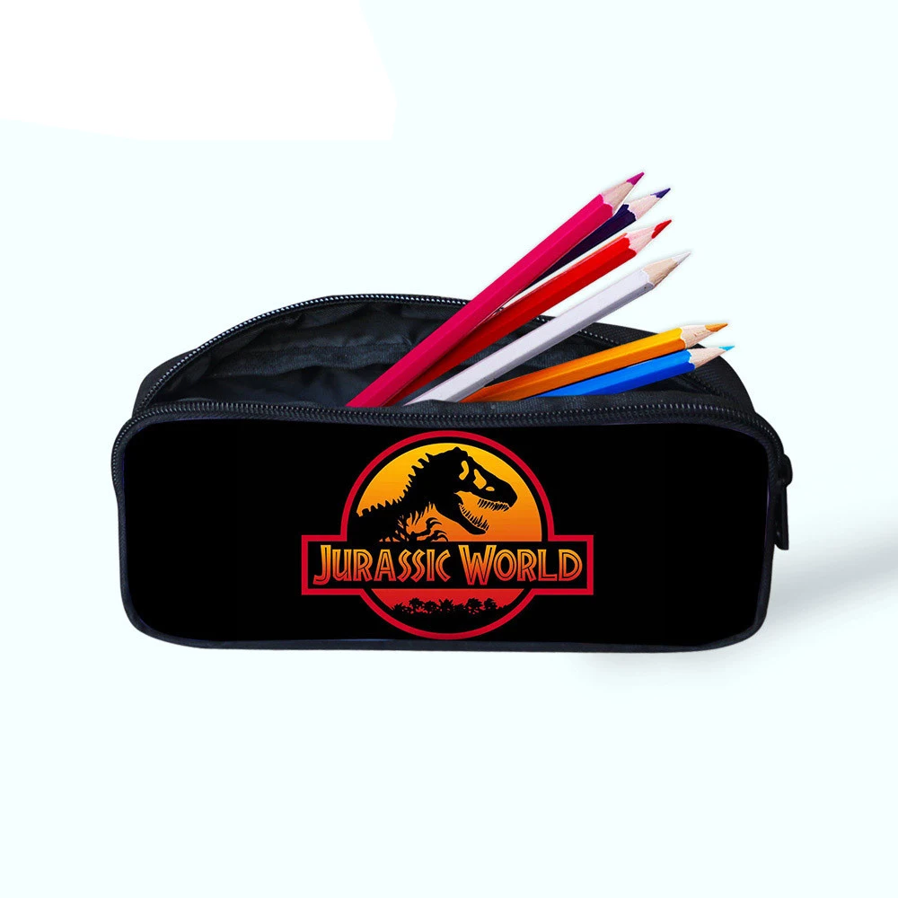 Dinosaur Print Pencil Case Pencilcase Jurassic World Letter Pencil Box School Stationery Fashion Pencil Cases Custom