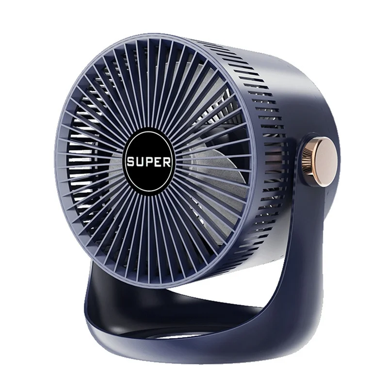 Household Table USB Rechargeable Air Circulation Electric Fan 2400MAh Battery Wall Mountable Cooling Ventilator Fan B