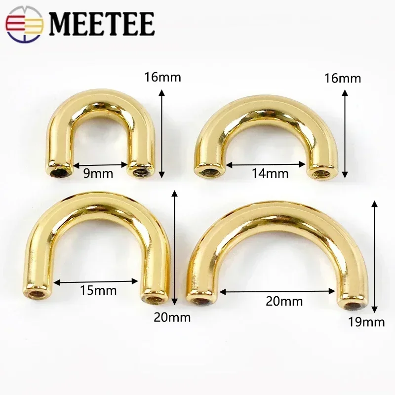 5-20Pcs Metal Arch Bridge Screws Buckles Handbag Strap Stud Connector Clasp Webbing Hooks DIY D Ring Hardware Accessories