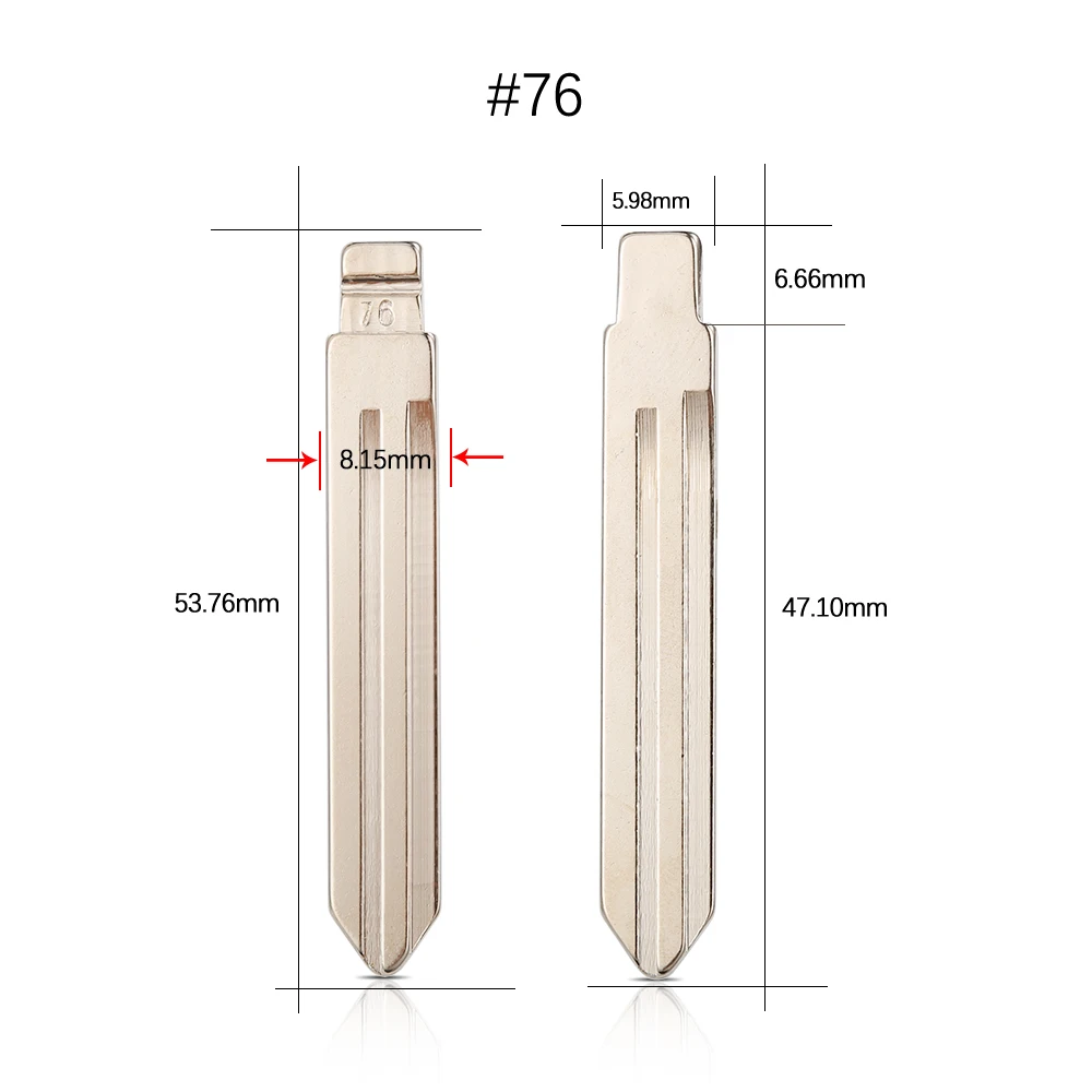 10 sztuk/partia #76 metalowe puste Uncut odwróć składane KD zdalnego samochodu NO.76 klucz ostrze dla JAC dla Geely Englon Jinggang Key Blade