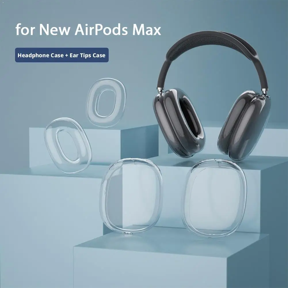 Image of Transparente Hülle für AirPods Max 2/Max, TPU, transparente Ohrmuschelabdeckung, stoßfest, kratzfest, kein Vergilben, Schutz, Zubehör