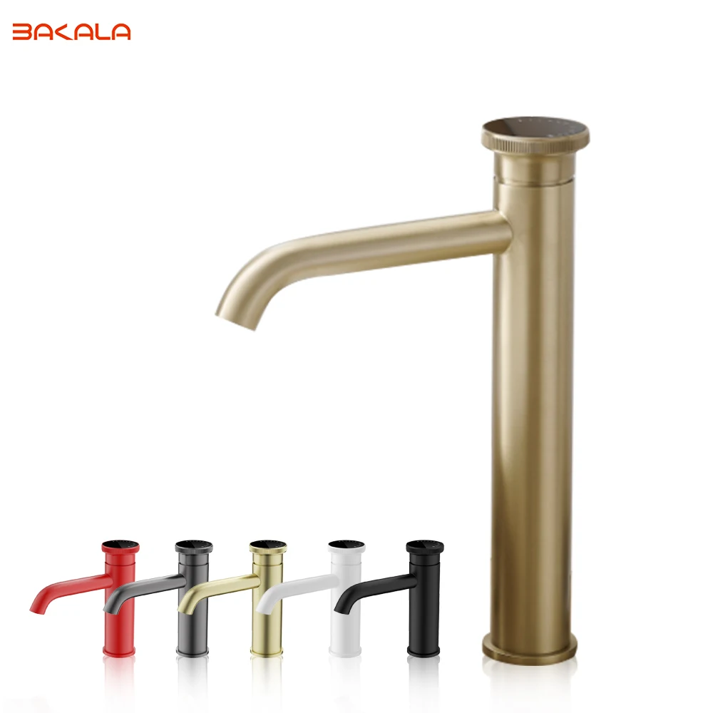 BAKALA Mechanical Style Basin Faucet Bathroom Brass Washbasin Faucet Basin Mixer Chrome Faucet Taps