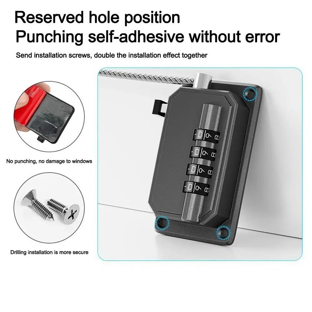 

Anti-pinch Hand Safety Lock Adjustable No Drilling Cabinet Lock Unisex Protection Refrigerator Door Coded Lock for Home