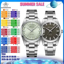 ADDIESDIVE 36mm AD2066 Men Watch BGW9 Luminou Bubble Mirror Glass 316L Stainless Steel Reloj Hombre 100m Waterproof Quartz Watch