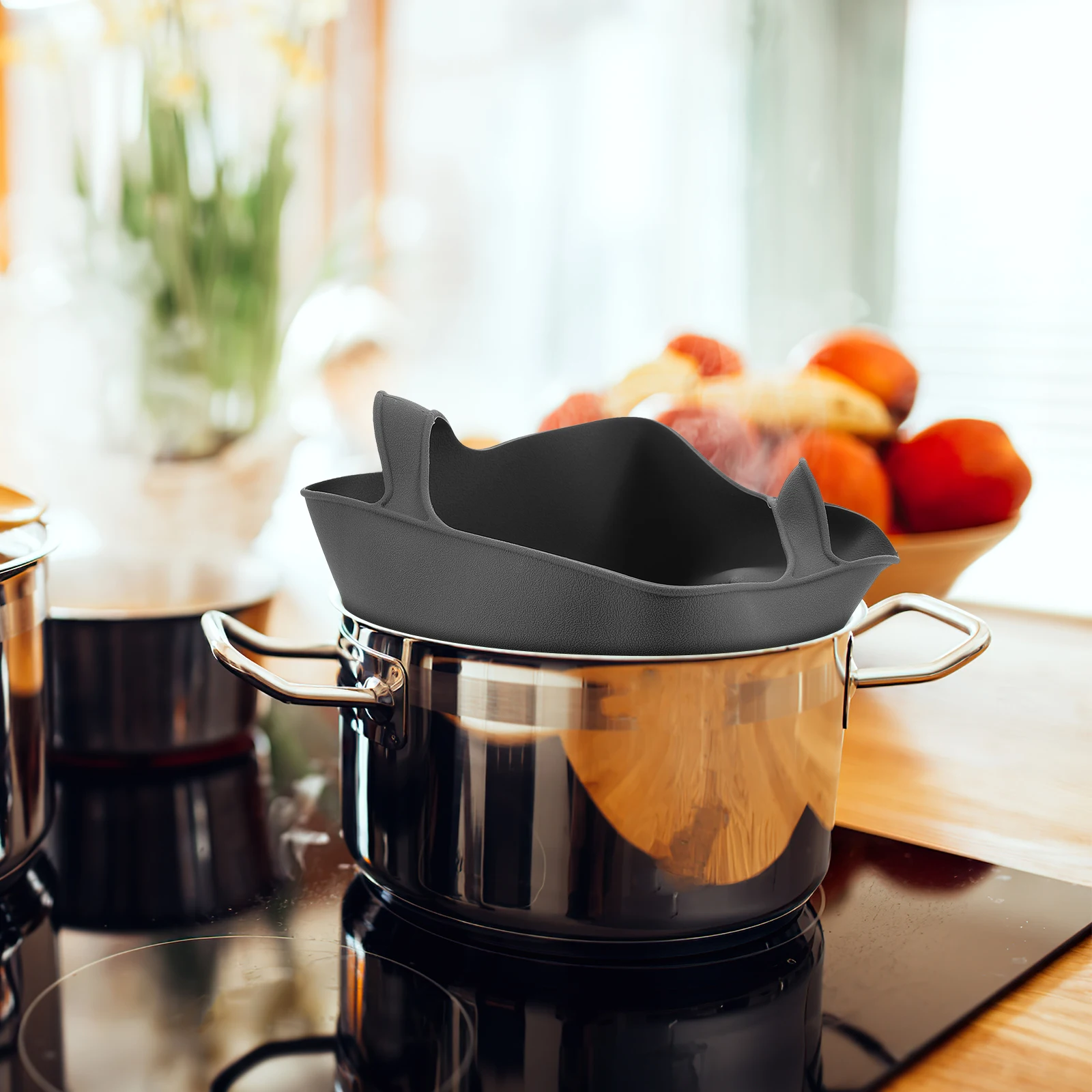 

3PCS Silicone Slow Cooker Liner Reusable Washable Kitchen Tool Food Grade Flexible Oval Grey Cooking Insert Leak Proof for Daily