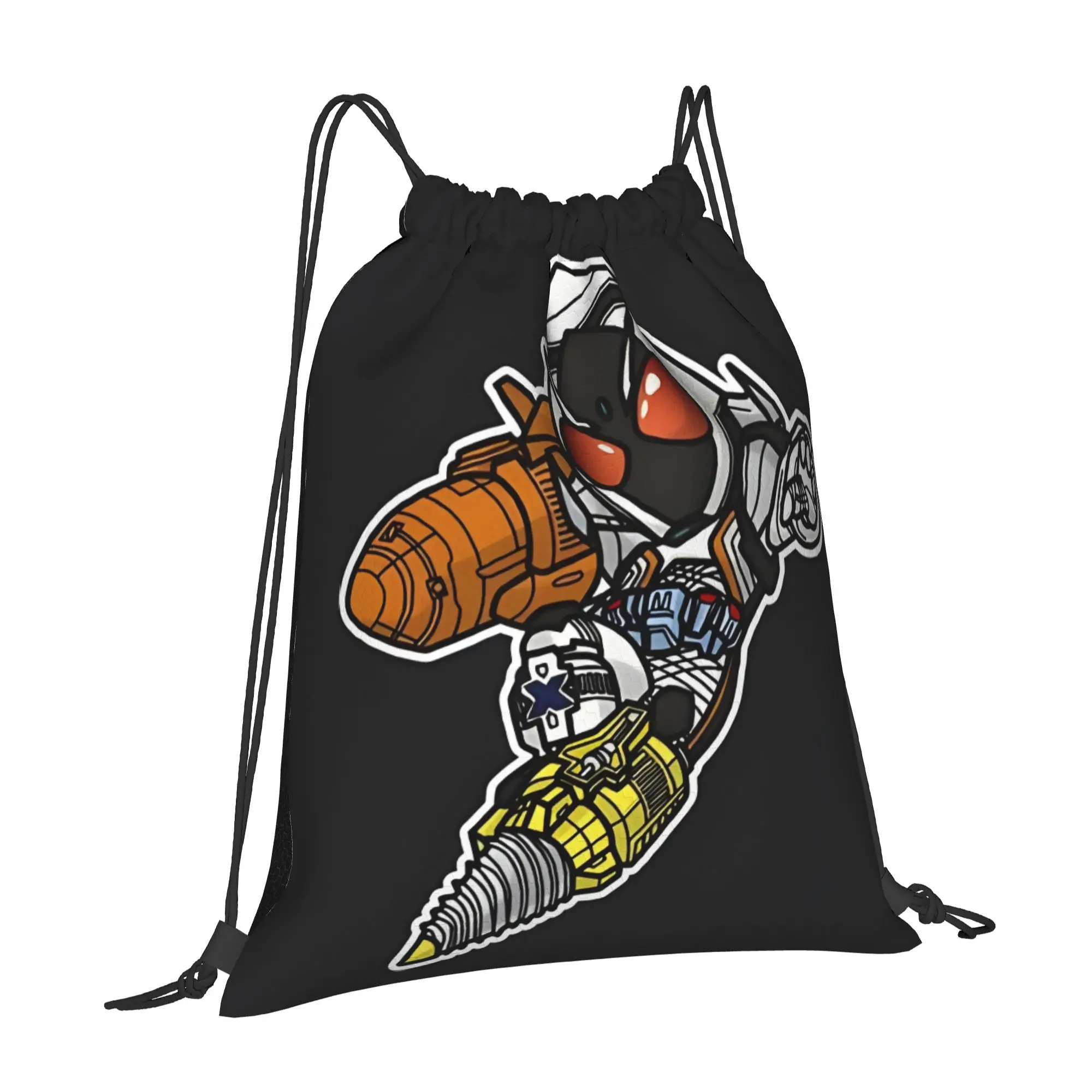 gym Pouch Kamen Rider Fourze Chibi Style Kawaii  Drawstring Bags Gym Unisex Storage Organize Bundle Pocket Rope Bag