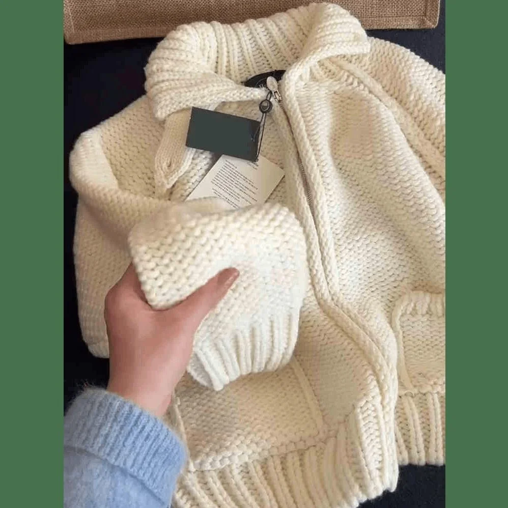 Faionable Gebreide Rits Trui Open Vest Dames Herfst Winter Nieuwe Sle Thi Losse Truien Casual Comfortabele Pasvorm