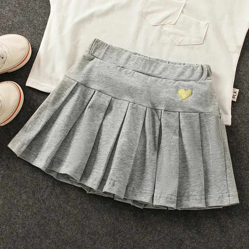 Girls’ New All-Match Pleated Culottes Medium And Small Children’S Summer Skirt With Inner Safety Pants Student Uniform Skirts 5 Girls' New All-Match Pleated Culottes Medium And Small Children'S Summer Skirt With Inner Safety Pants Student Uniform Skirts 5