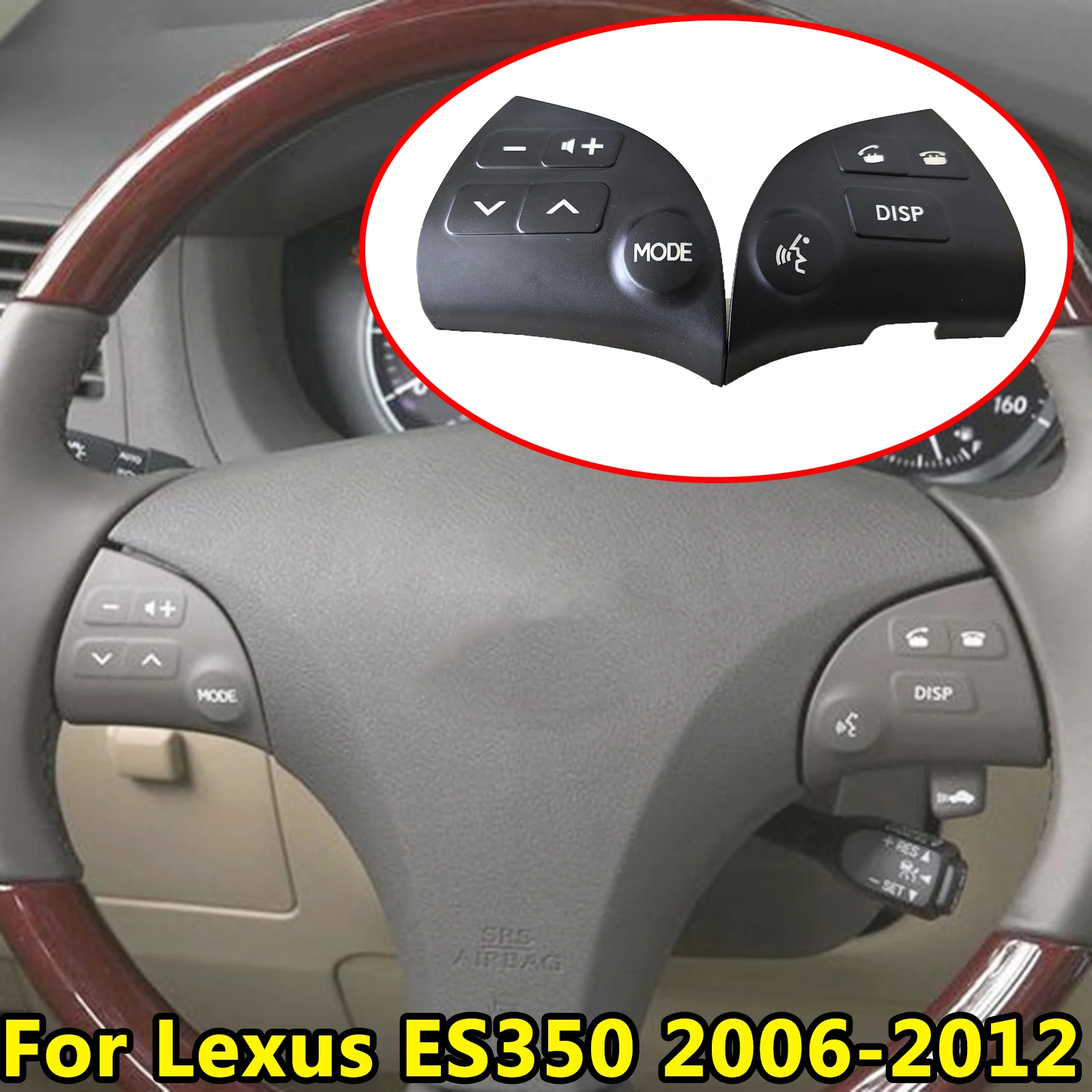 2Pcs Car Accessories Steering Wheel Volume Control Switch Button For Lexus ES350 2006 2007 2008 2009 2010 2011-12 84250-33190-C0