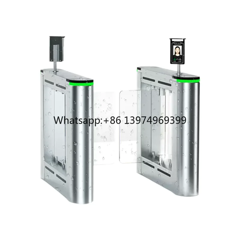 Swing Barrier Turnstile Gate RFID Card Access Control Facial Recognition Turnstile for Airports Optional