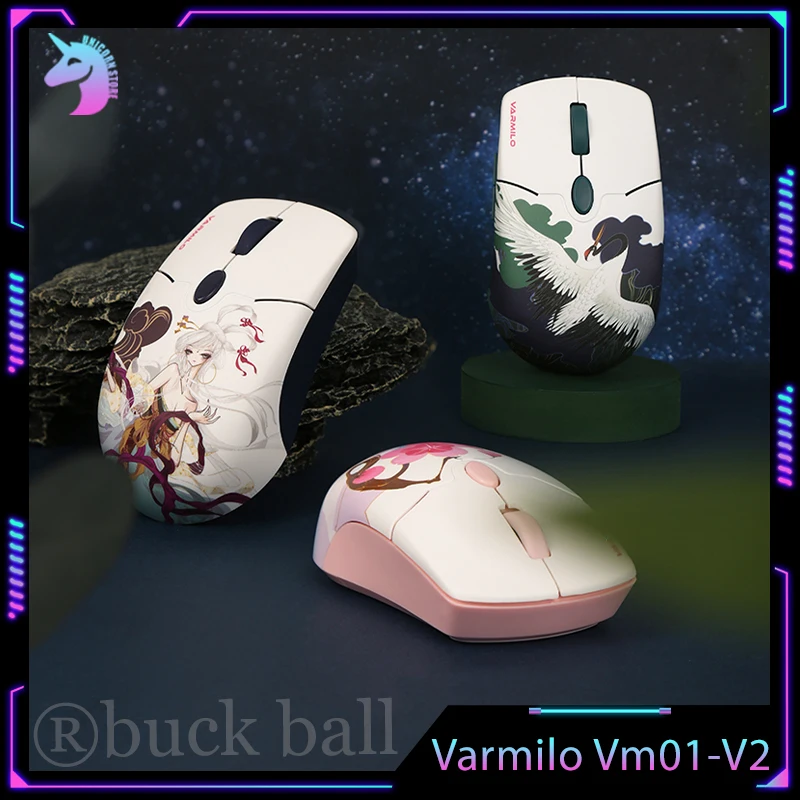 

Varmilo Vm01-V2 Gamer Mouse 2.4G Wireless Mouse Lightweight Mouse National Style 16000dpi Office Mice For Windows/Mac Os Gifts