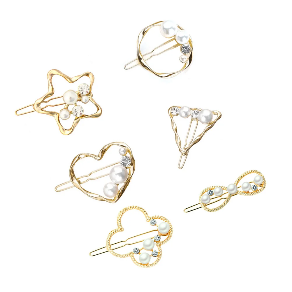

6pcs Geometric Hair Clips Elegant Women Barrettes Girl Hairpin Wedding Party Daily Use Alloy Hairpins for All Hairstyles