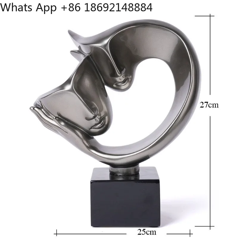 Resin metal texture abstract couple avatar home decoration