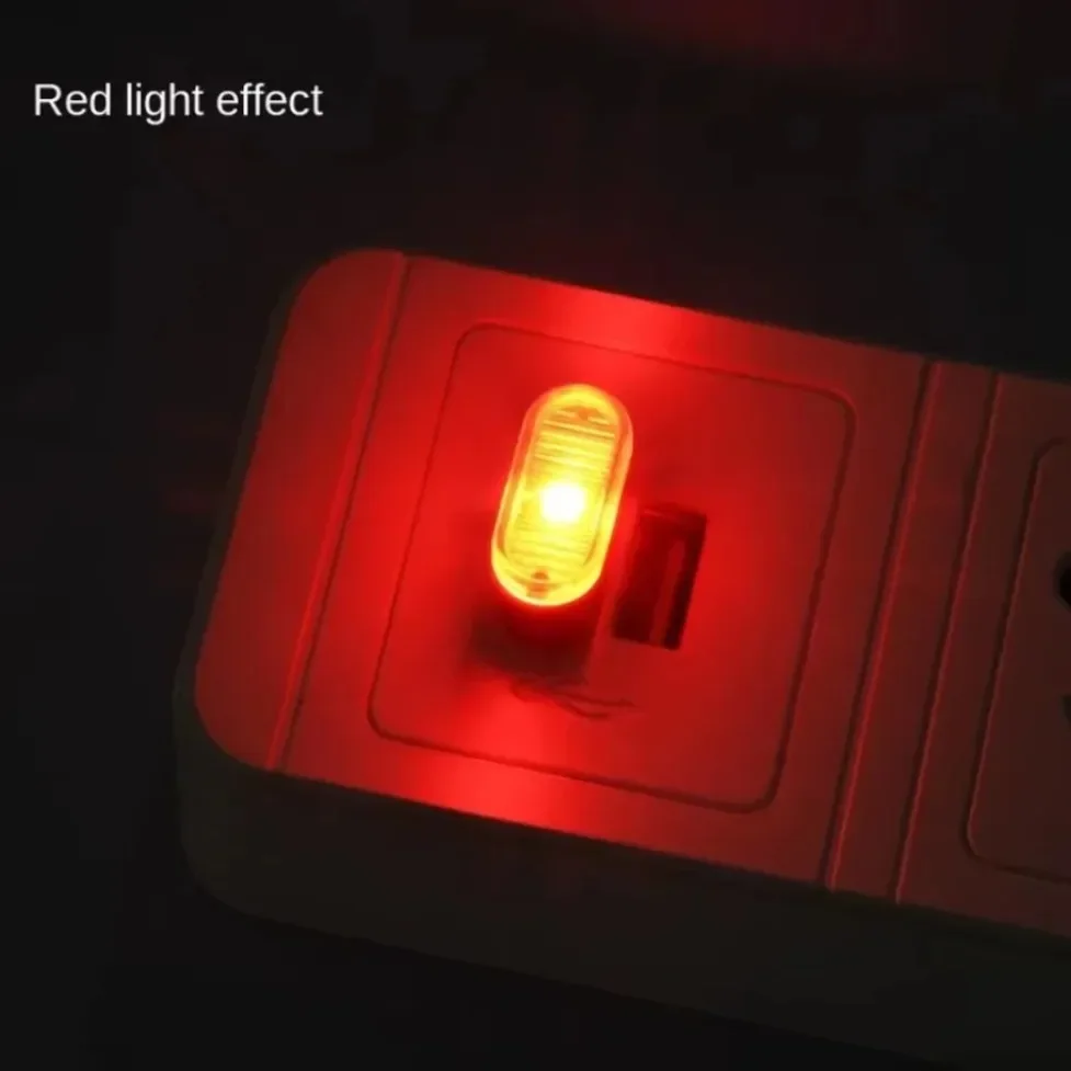 Polychrome Car Mini USB LED Atmosphere Lights Car Interior Neon Decorative Lamp Emergency Lighting Universal Portable Lighting
