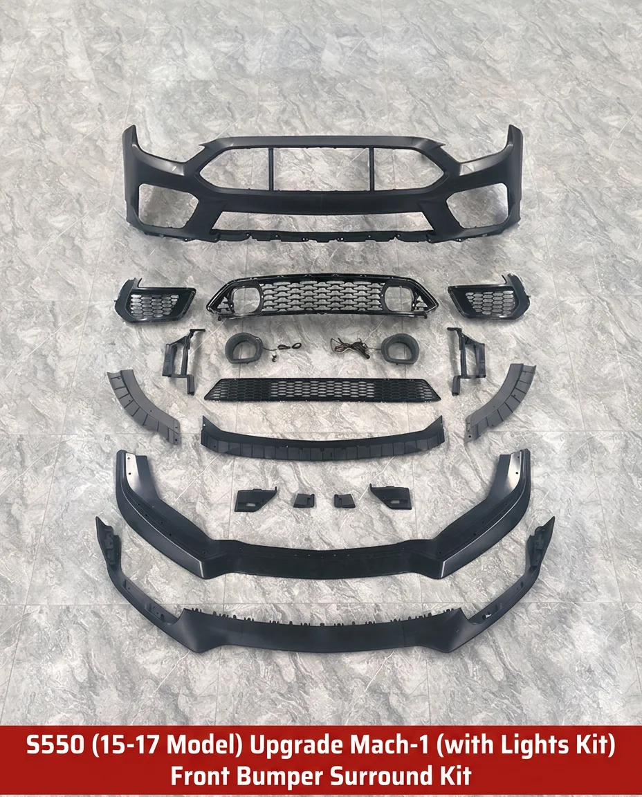 Car S550 2015-2017 Upgrade Mach 1 Style Front Bumper With Lip Grille Conversion Body Kit for Mustang 2015-2017